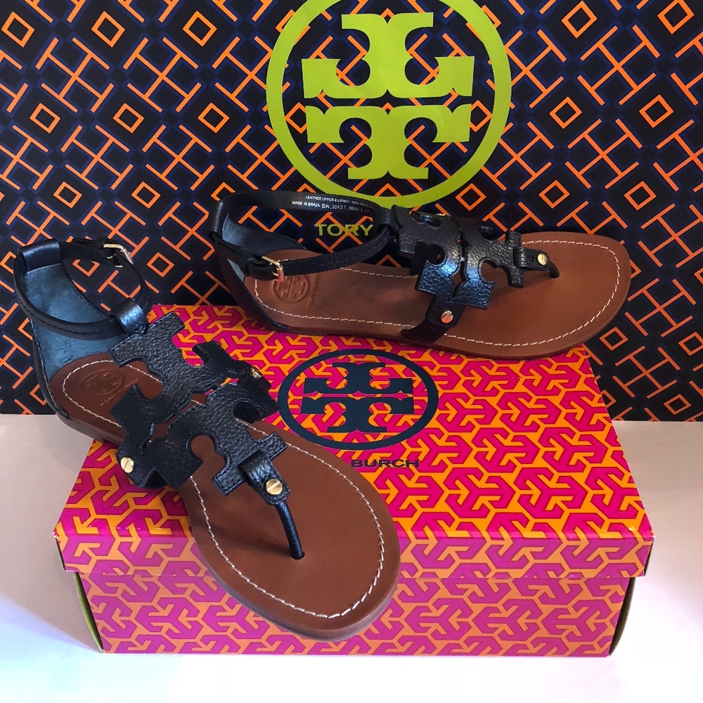 *SOLD OUT*TORY BURCH Phoebe Logo Flat Thong-8.5 - Picture 6 of 8